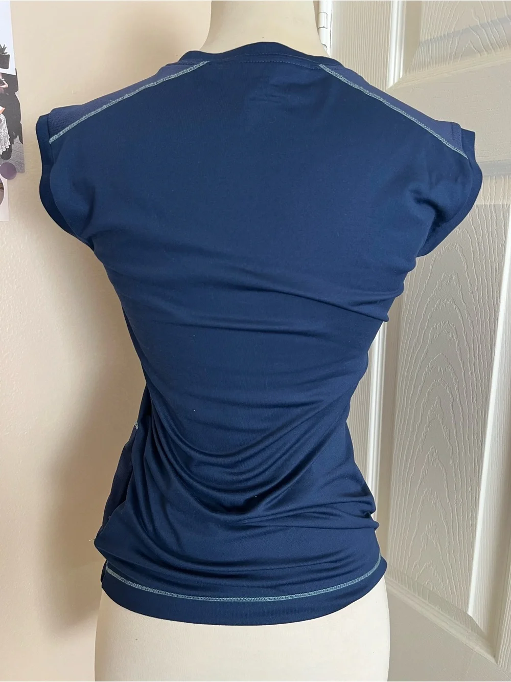 ALO Yoga Navy V-Neck Cap-Sleeve Tank